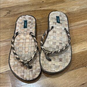 JCREW Woven Flip Flops